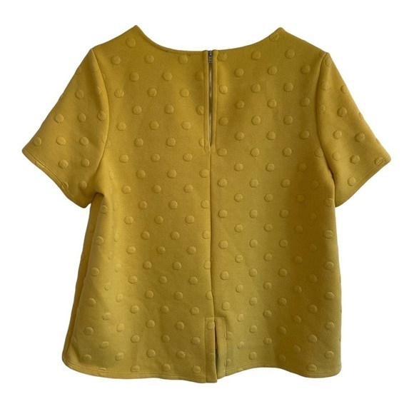 Anthropologie W5 Polka Dot Back Zip Top in Mustard, Size M - Picture 5 of 6